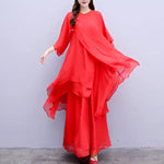 Buddha Stones 3Pcs Yoga Chiffon Clothing Uniform Meditation Zen Practice Women's Set  (Extra 30% Off | USE CODE: FS30)