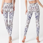Buddha Stones Flowers Leaves Birds Print Pants Sports Fitness Yoga Leggings Women's Yoga Pants