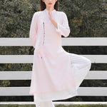 Buddha Stones 2Pcs Lotus Pattern Tai Chi Meditation Yoga Cotton Linen Clothing Top Pants Women's Set  (Extra 30% Off | USE CODE: FS30)