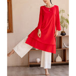 Buddha Stones 2Pcs Simple Design Tai Chi Meditation Yoga Clothing Top Pants Women's Set (Extra 30% Off | USE CODE: FS30)