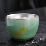 Buddha Stones Butterfly Goldfish Lotus Koi Fish Ceramic Teacup Kung Fu Tea Cup 120ml (Extra 35% Off | USE CODE: FS35)
