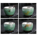 Buddha Stones Butterfly Goldfish Lotus Koi Fish Ceramic Teacup Kung Fu Tea Cup 120ml (Extra 35% Off | USE CODE: FS35)