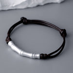 Buddha Stones 999 Sterling Silver Bone Pattern Luck Rope Braided Bracelet (Extra 35% Off | USE CODE: FS35)