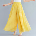 Buddha Stones Women Casual Loose Cotton Linen Wide Leg Pants For Yoga Dance