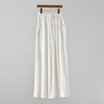 Buddha Stones Loose Cotton Linen Drawstring Wide Leg Pants With Pockets