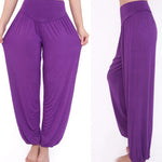 Buddha Stones Solid Color Yoga Dance Long Harem Pants
