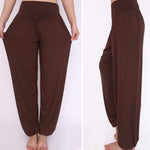 Buddha Stones Solid Color Yoga Dance Long Harem Pants