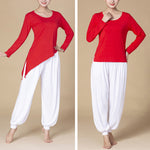 Buddha Stones Solid Color Modal Yoga Dance High Waist Harem Pants With Pockets