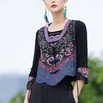 Buddha Stones Vintage Frog-Button Embroidery Purple Flower Tang Suit Design Sleeveless Vest (Extra 30% Off | USE CODE: FS30)