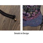 Buddha Stones Vintage Frog-Button Embroidery Purple Flower Tang Suit Design Sleeveless Vest (Extra 30% Off | USE CODE: FS30)