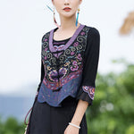 Buddha Stones Vintage Frog-Button Embroidery Purple Flower Tang Suit Design Sleeveless Vest (Extra 30% Off | USE CODE: FS30)