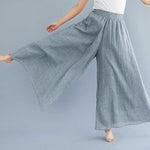 Buddha Stones Women Casual Loose Cotton Linen Wide Leg Pants For Yoga Dance