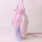 Buddha Stones Suzhou Embroidery Lotus Deer Epiphyllum Peony Rabbit Cotton Linen Tote Crossbody Bag Shoulder Bag Handbag