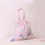 Buddha Stones Suzhou Embroidery Lotus Deer Epiphyllum Peony Rabbit Cotton Linen Tote Crossbody Bag Shoulder Bag Handbag