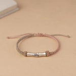 Buddha Stones 925 Sterling Silver Bamboo Protection Braided Bracelet