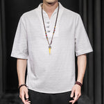 Buddha Stones Casual Summer Half Sleeve Shirt Men's Short Sleeve Shirts