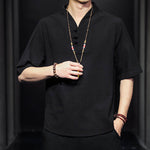 Buddha Stones Casual Summer Half Sleeve Shirt Men's Short Sleeve Shirts