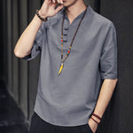 Buddha Stones Casual Summer Half Sleeve Shirt Men's Short Sleeve Shirts