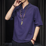 Buddha Stones Casual Summer Half Sleeve Shirt Men's Short Sleeve Shirts