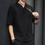 Buddha Stones Casual Summer Half Sleeve Shirt Men's Short Sleeve Shirts