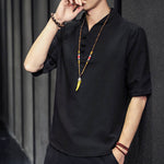 Buddha Stones Casual Summer Half Sleeve Shirt Men's Short Sleeve Shirts