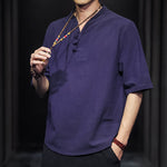 Buddha Stones Casual Summer Half Sleeve Shirt Men's Short Sleeve Shirts