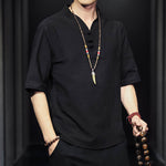 Buddha Stones Casual Summer Half Sleeve Shirt Men's Short Sleeve Shirts