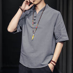 Buddha Stones Casual Summer Half Sleeve Shirt Men's Short Sleeve Shirts