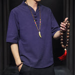 Buddha Stones Casual Summer Half Sleeve Shirt Men's Short Sleeve Shirts