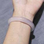 Buddha Stones Natural Chalcedony Positive Energy Bracelet Bangle