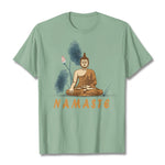 Buddha Stones NAMASTE Buddha Lotus Leaf Tee T-shirt