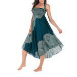 Buddha Stones Two Style Wear Boho Mandala Flower Beach Skirt Dress