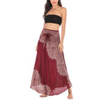 Buddha Stones Two Style Wear Boho Mandala Flower Beach Skirt Dress