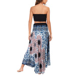 Buddha Stones Two Style Wear Bohemian Mandala Flower Water Drop Lace-up Skirt Dress