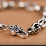 Buddha Stones 925 Sterling Silver Six True Words Wisdom Calm Bracelet (Extra 30% Off | USE CODE: FS30)