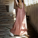 Buddha Stones Frog-Button Ramie Linen Women's Sleeveless Knee Length Dress With Pockets