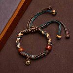 Buddha Stones Tibetan Bone Beads Luck Rope Bracelet