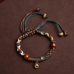Buddha Stones "Cheers to Harmony and Blessings" Tibetan Rope Bracelet Includes Gift Message Card