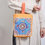 Buddha Stones Dunhuang Flying Apsaras Lotus Buddha Statues Canvas Handbag