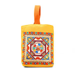 Buddha Stones Dunhuang Flying Apsaras Lotus Buddha Statues Canvas Handbag