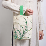 Buddha Stones Orchid Bee Canvas Handbag
