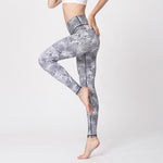 Buddha Stones Mist Leaves Print Sports Exercise Fitness Leggings Women's Yoga Pants