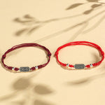 Buddha Stones Handmade 925 Sterling Silver Peace And Joy Safe Well Protection Braided Bracelet