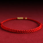 Buddha Stones 999 Gold Beads Luck Braided Protection Couple Bracelet