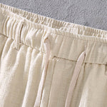 Buddha Stones Men's Solid Color Ramie Linen Drawstring Cropped Pants With Pockets