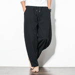 Buddha Stones Casual Men's Solid Color Cotton Drawstring Pants With Pockets