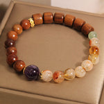 Buddha Stones Sandalwood Rosewood Citrine Protection Bracelet