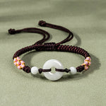 Buddha Stones Jade Luck Abundance Red String Bracelet