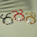 Buddha Stones Jade Luck Abundance Red String Bracelet
