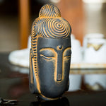 Buddha Stones Closed Eyes Meditating Buddha Iron Powder Rust Cast Resin Statue Home Decoration